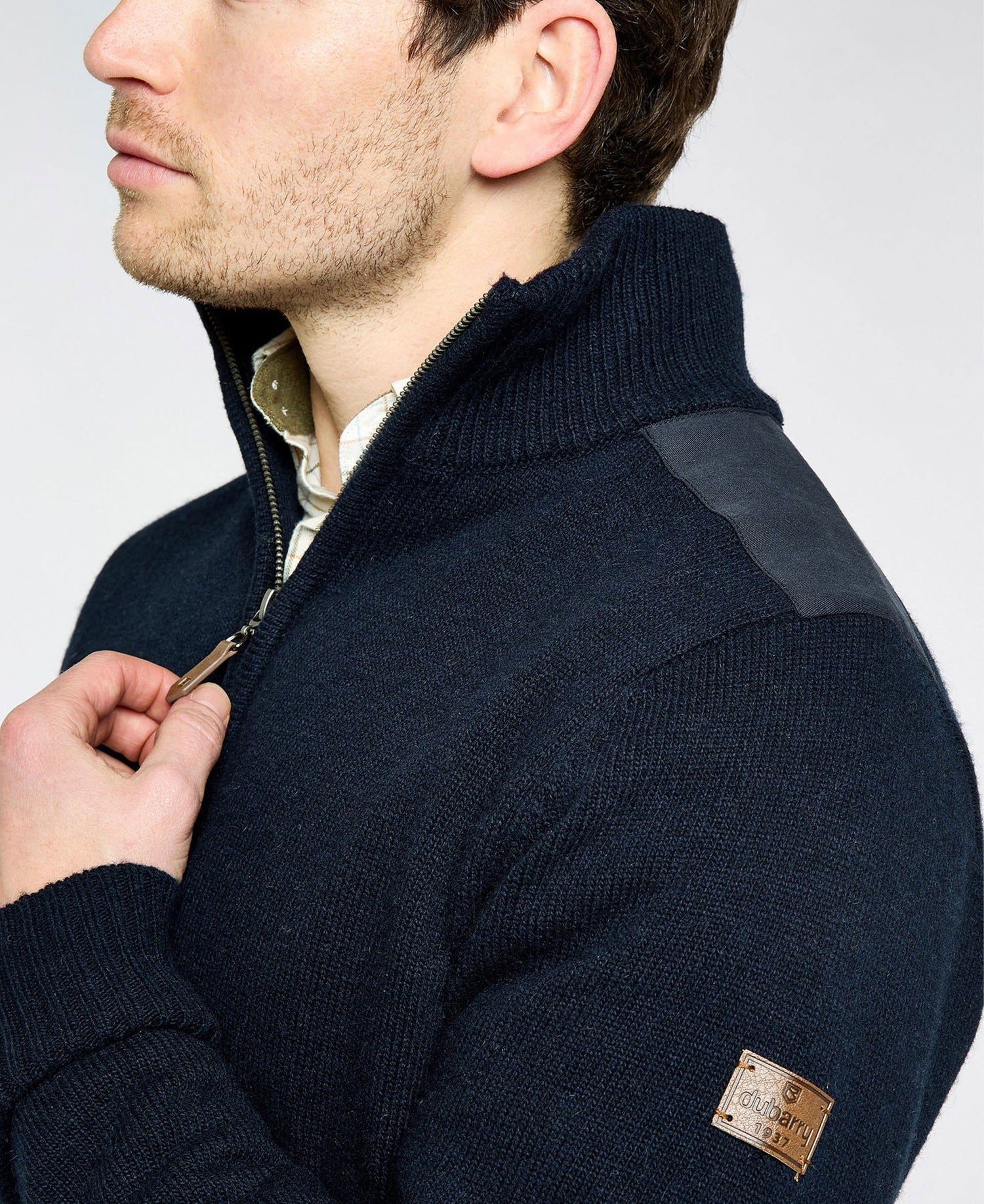 Doherty Zip Neck Sweater - Navy