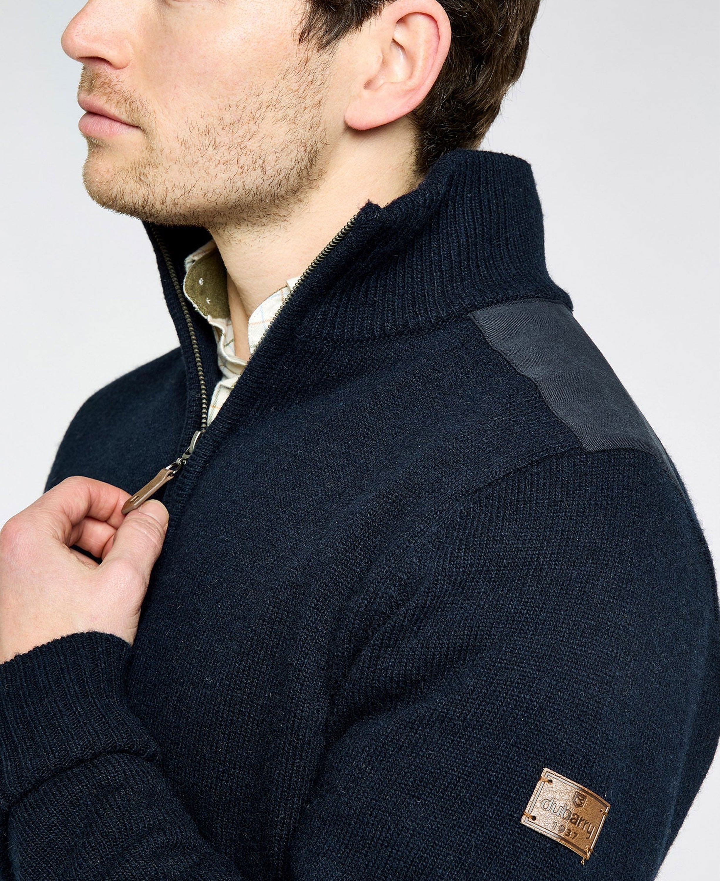 Doherty Zip Neck Sweater - Navy