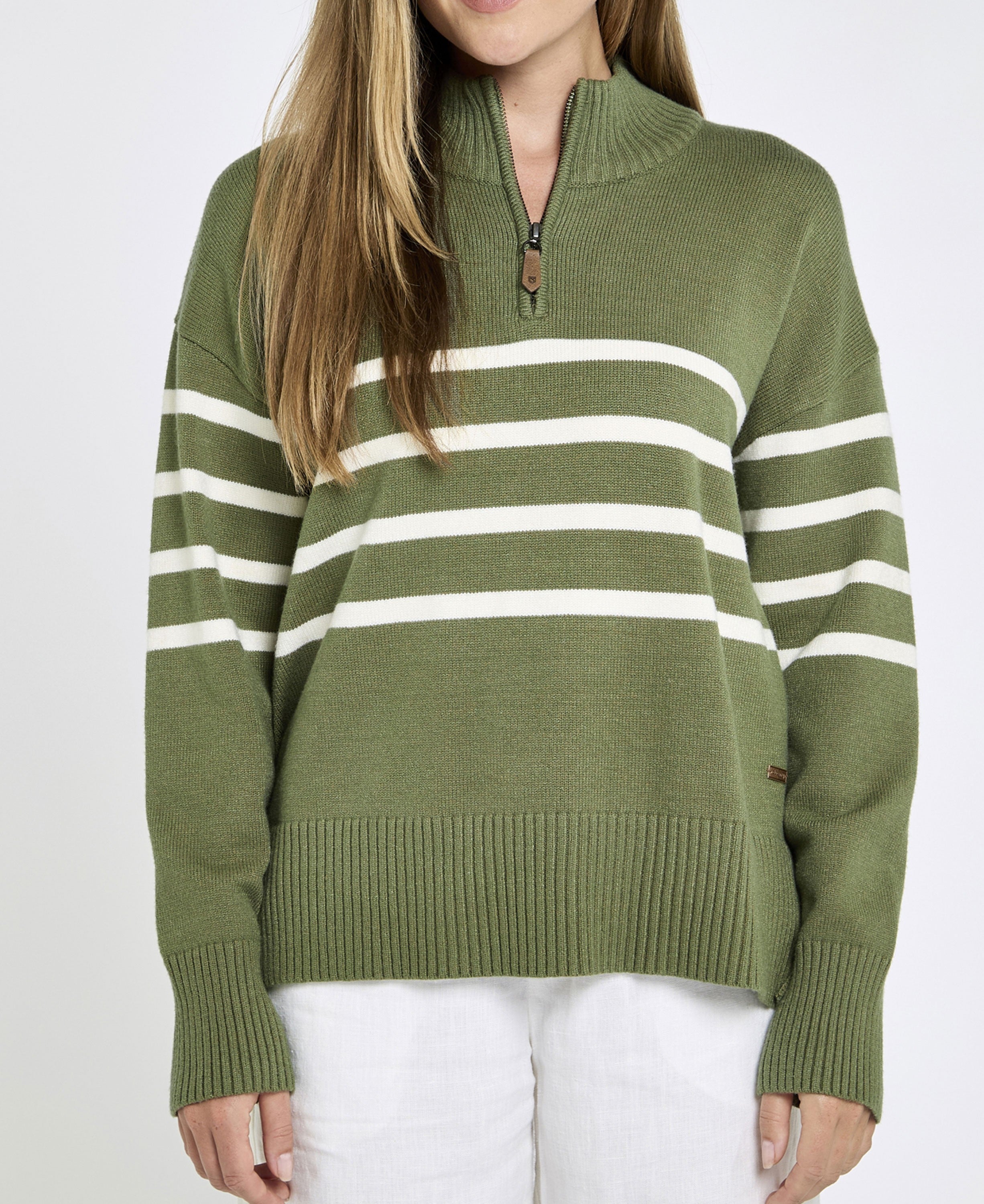 Fonthill Zip Neck Sweater - Kelp