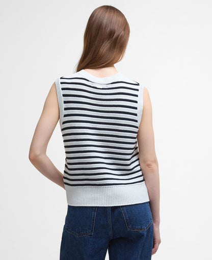 Emberly Sleeveless Knitted Tank - Cloud/Navy