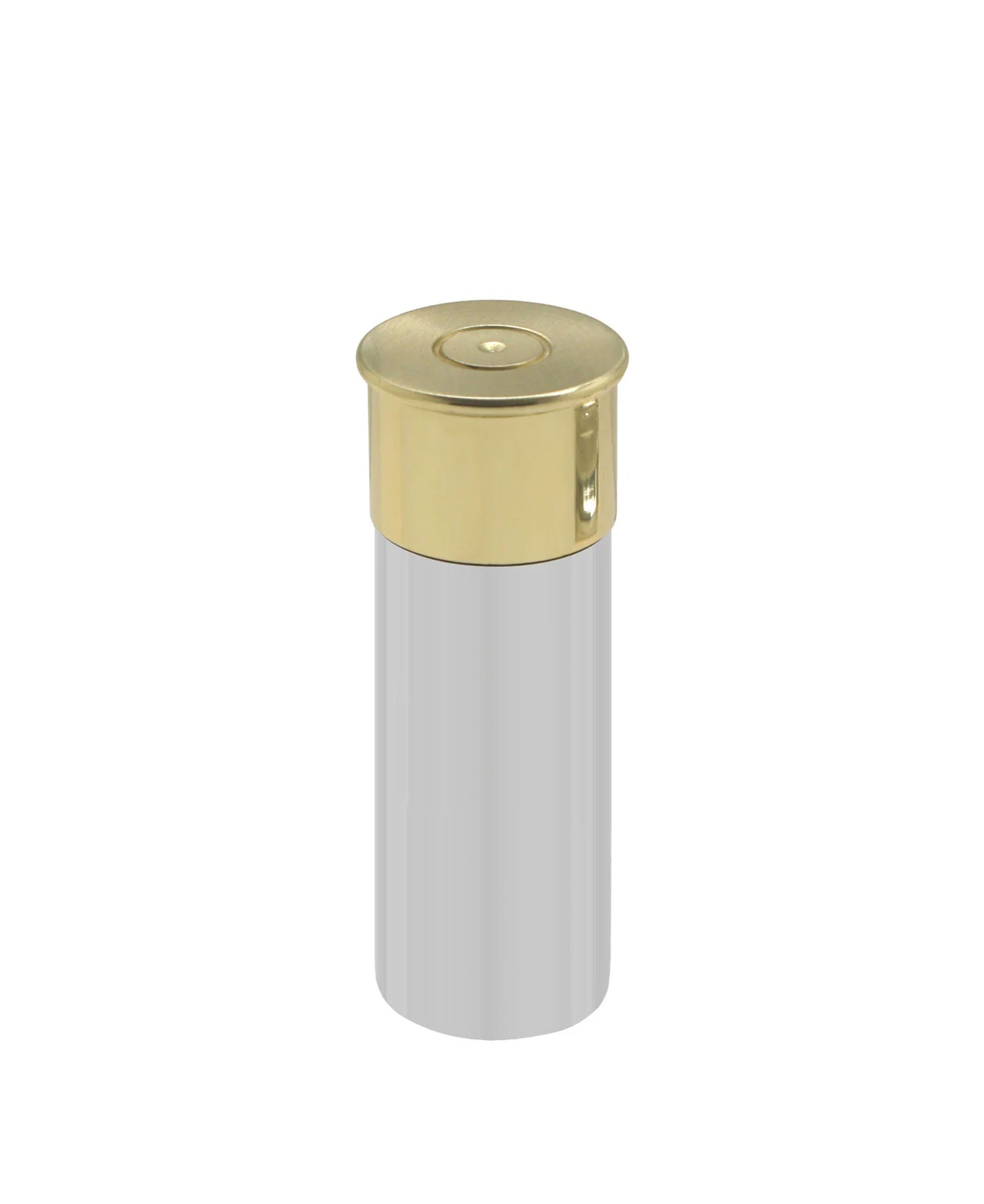 4oz Pewter Shotgun Cartridge Hip Flask With Brass Lid