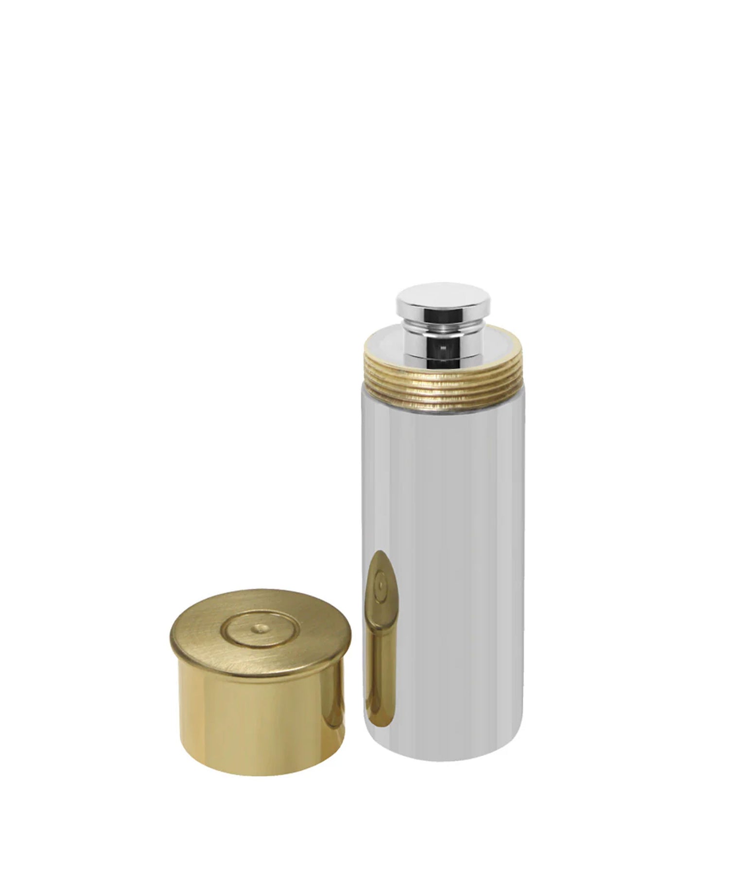 4oz Pewter Shotgun Cartridge Hip Flask With Brass Lid