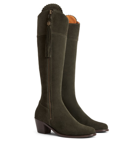 Regina Heeled Boot - Moss Green