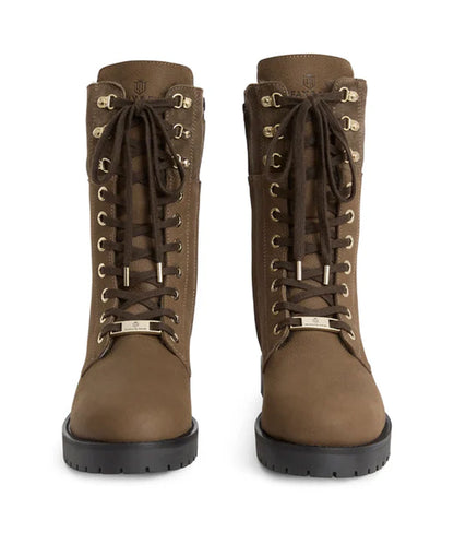Shearling Anglesey Combat Boot - Fog Nubuck