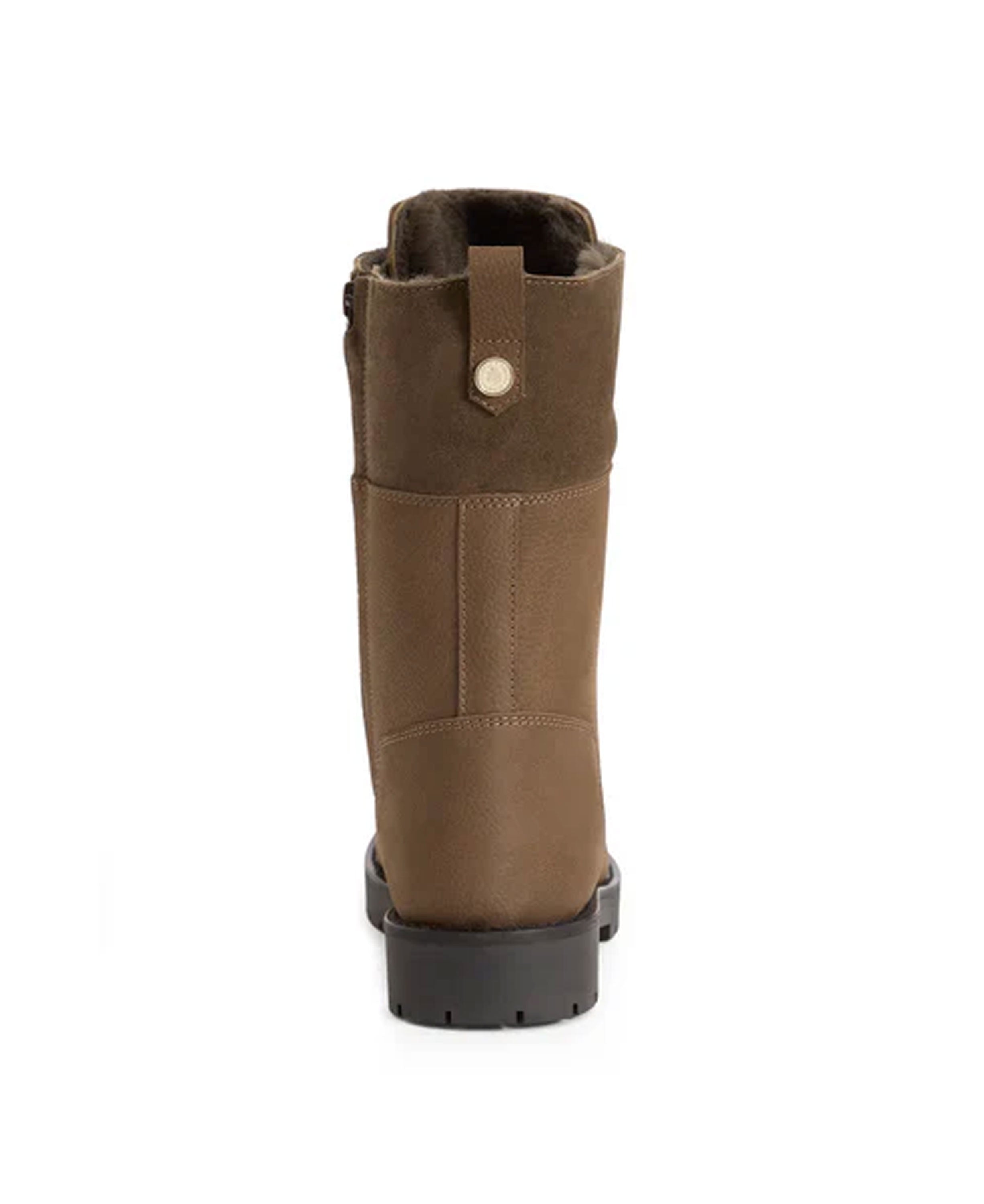 Shearling Anglesey Combat Boot - Fog Nubuck