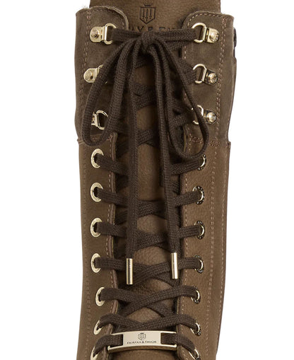 Shearling Anglesey Combat Boot - Fog Nubuck
