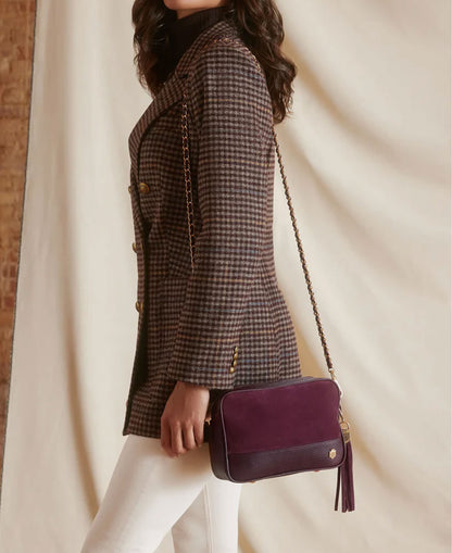 Finsbury Cross Body Bag - Elderberry Suede