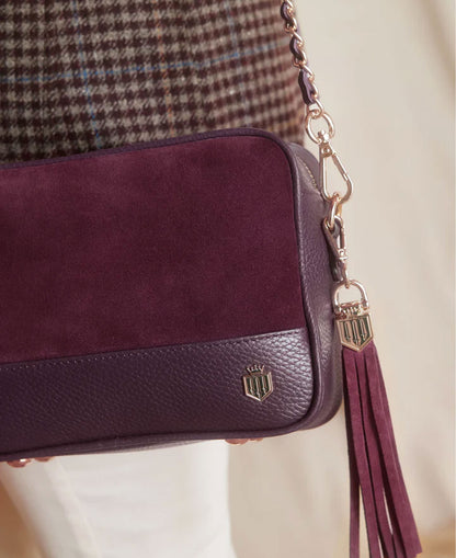 Finsbury Cross Body Bag - Elderberry Suede