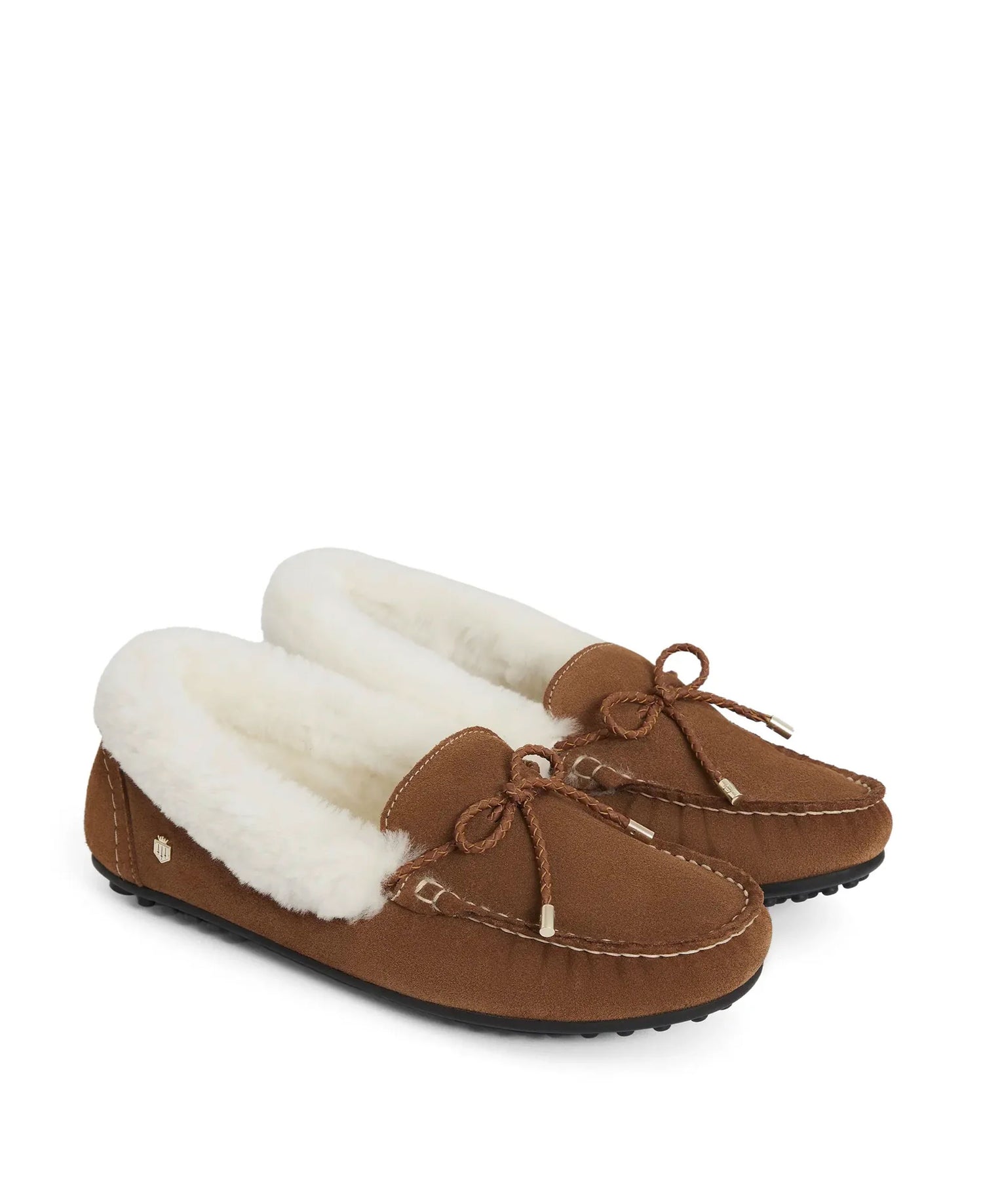 Henley Shearling Lined Slippers - Tan Suede