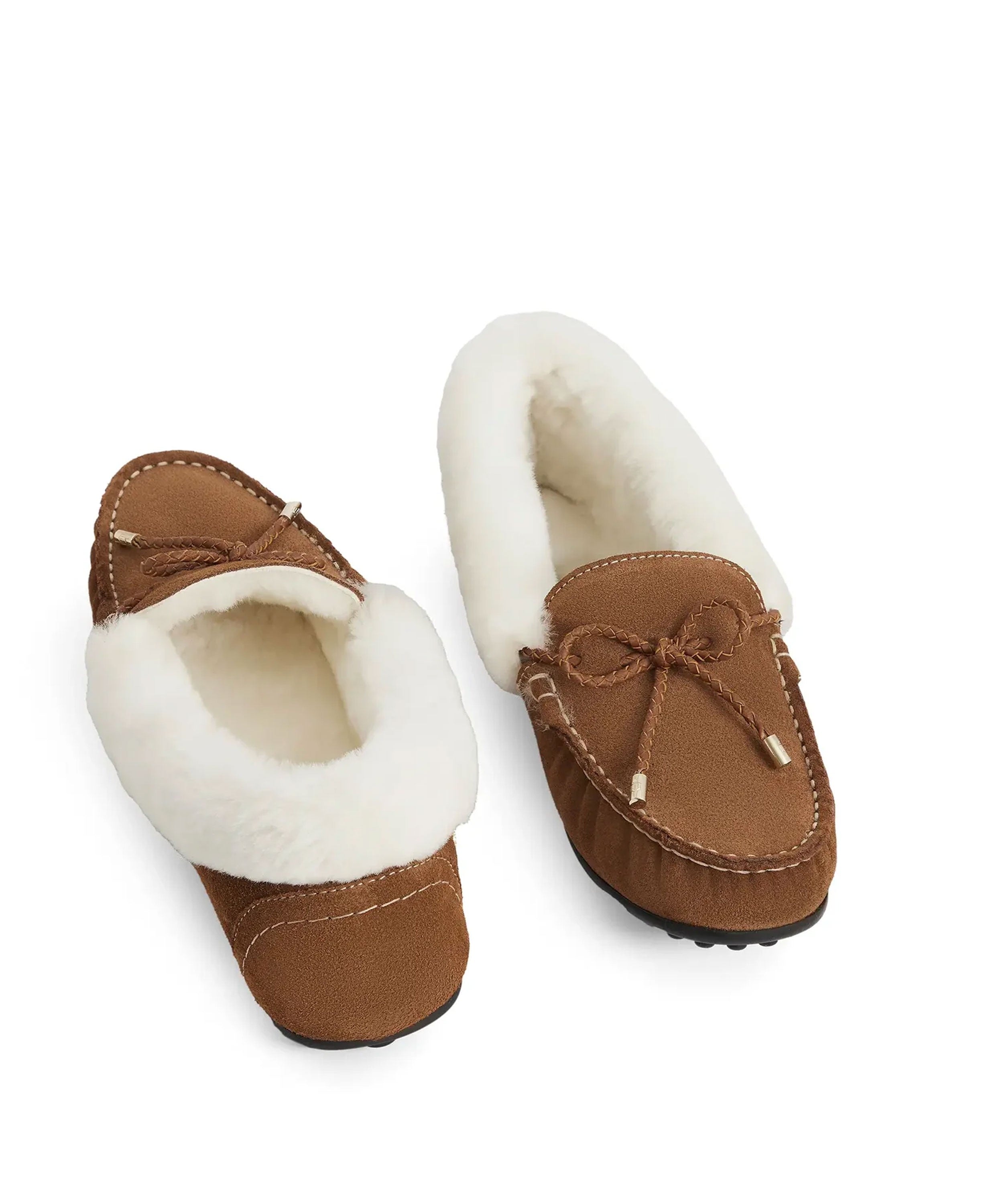 Henley Shearling Lined Slippers - Tan Suede