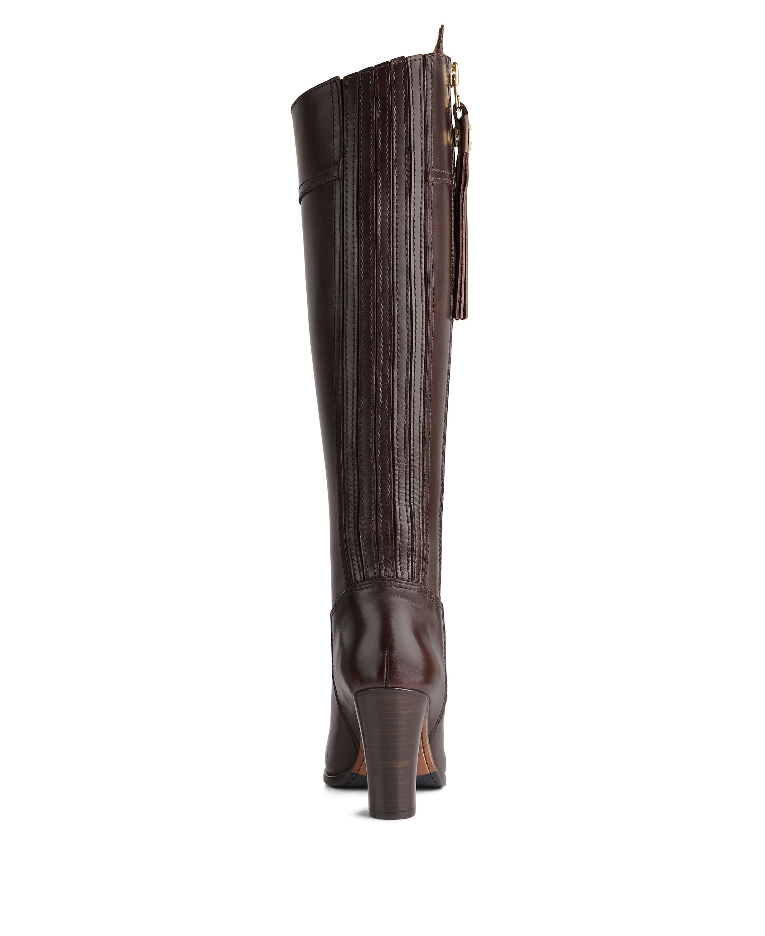 Regina High Heeled Boot - Mahogany Leather