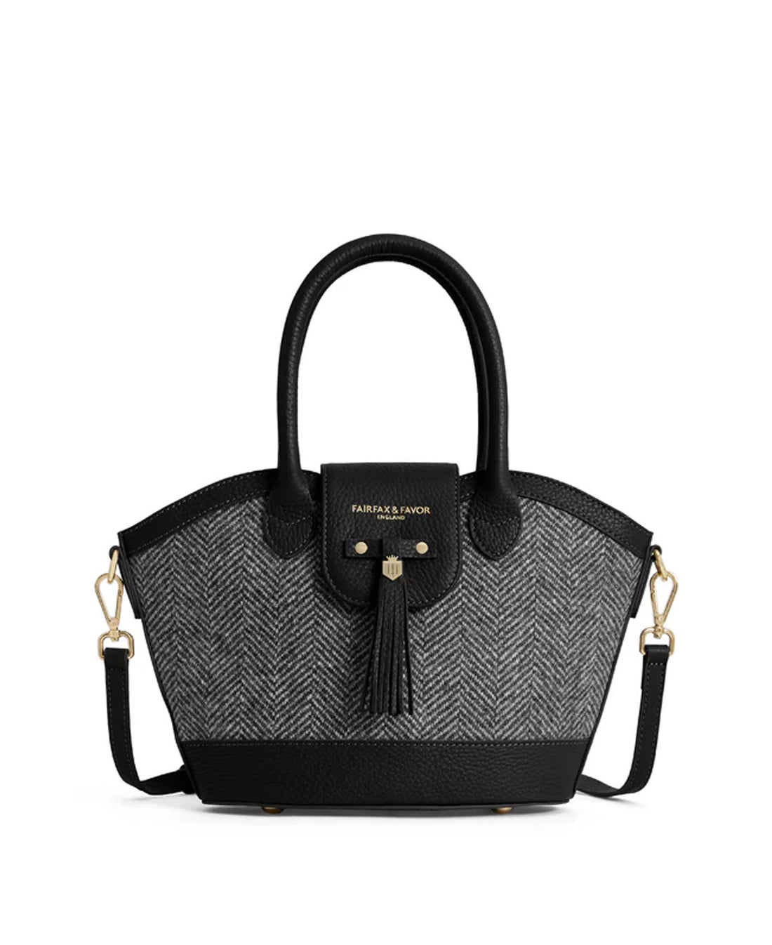 Mini Windsor Tote - Herringbone Black Leather