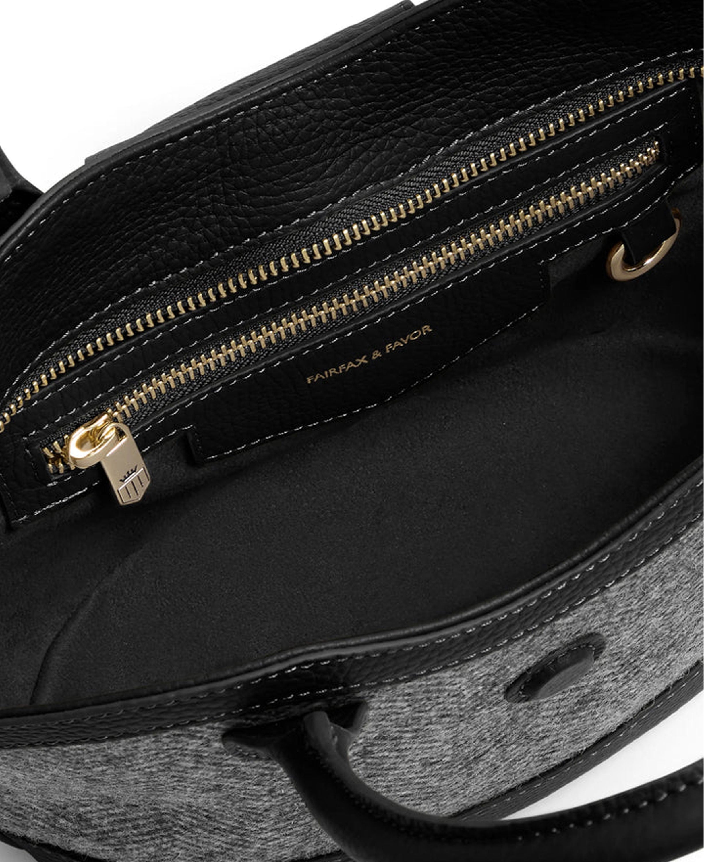 Mini Windsor Tote - Herringbone Black Leather