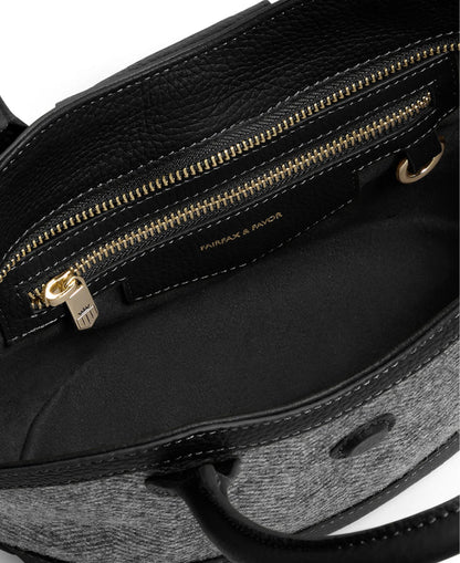 Mini Windsor Tote - Herringbone Black Leather