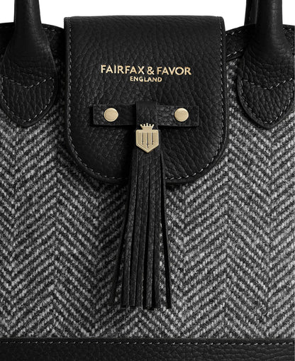 Mini Windsor Tote - Herringbone Black Leather