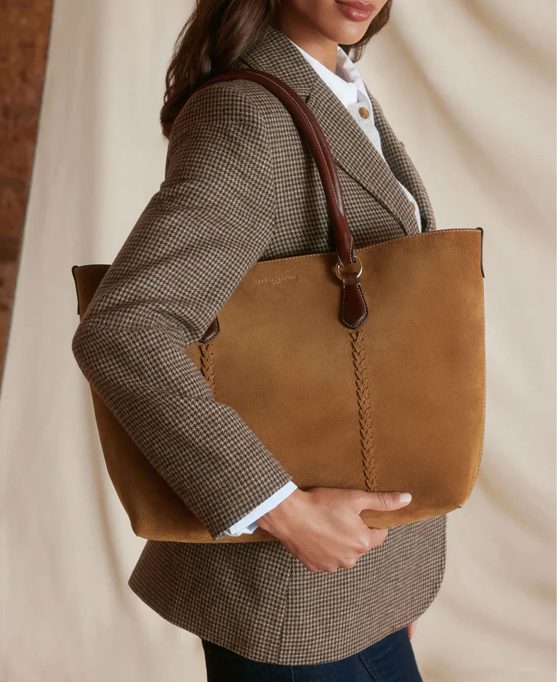 Seville Tote Tan - Tan Suede