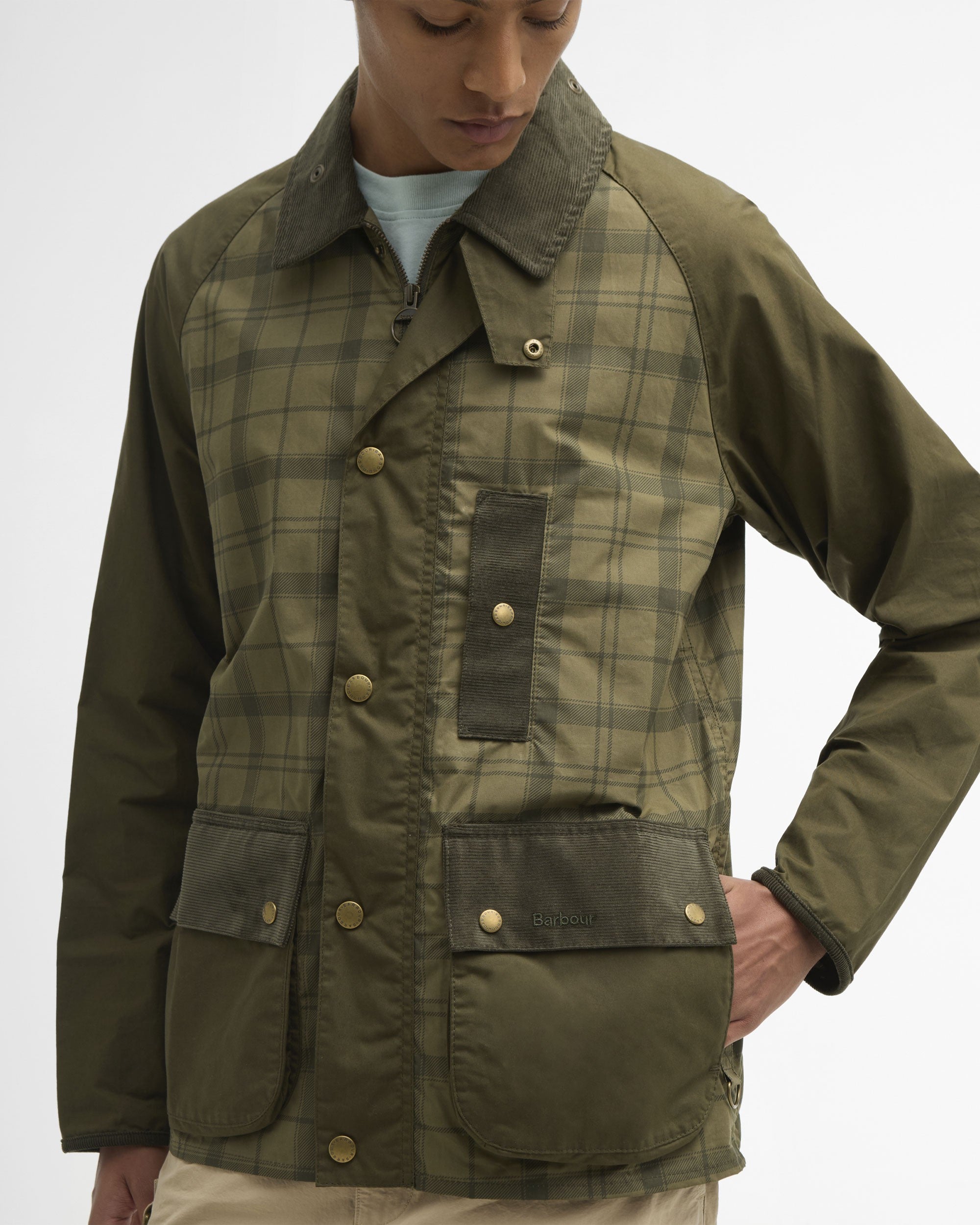 Festival Modified Bedale Jacket - Dusky Green Tartan