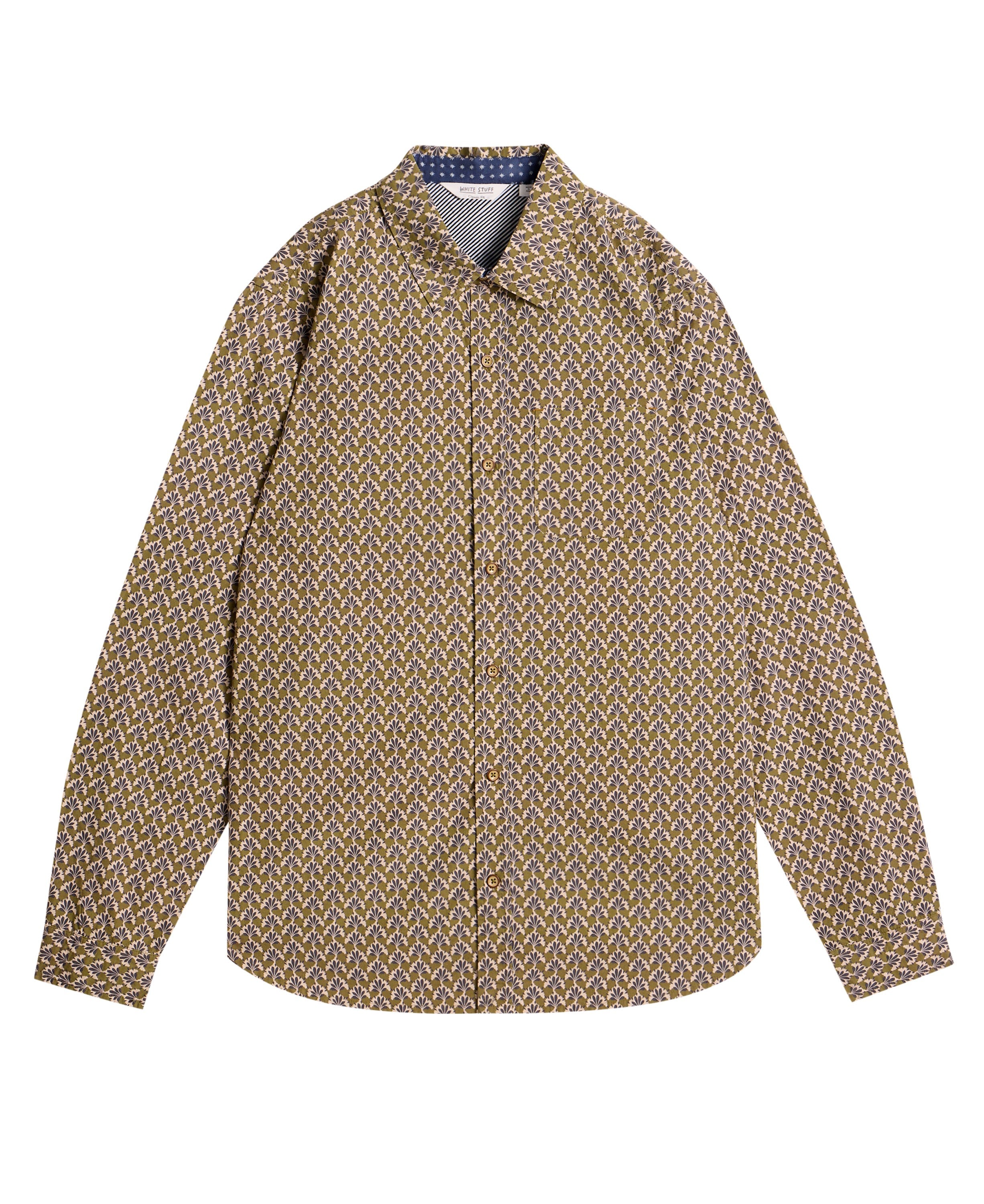 Finsbury Fan Geo Print Shirt - Green Print