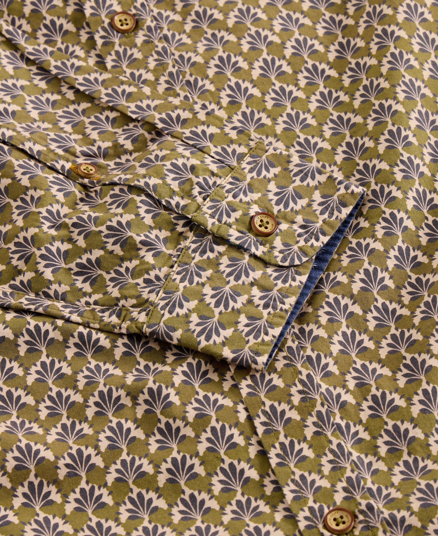 Finsbury Fan Geo Print Shirt - Green Print