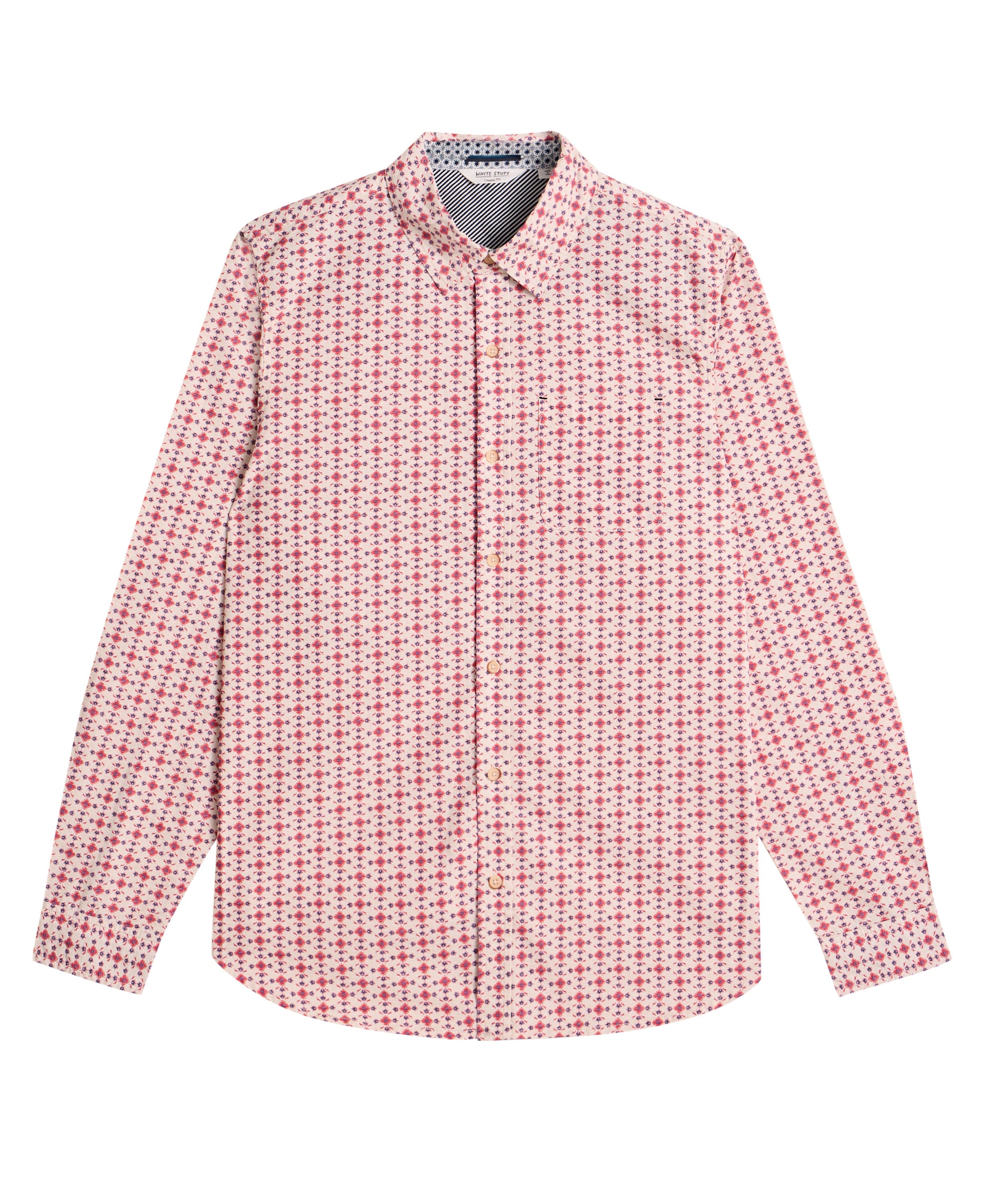 Finsbury Folk Geo Print Shirt - Red Print