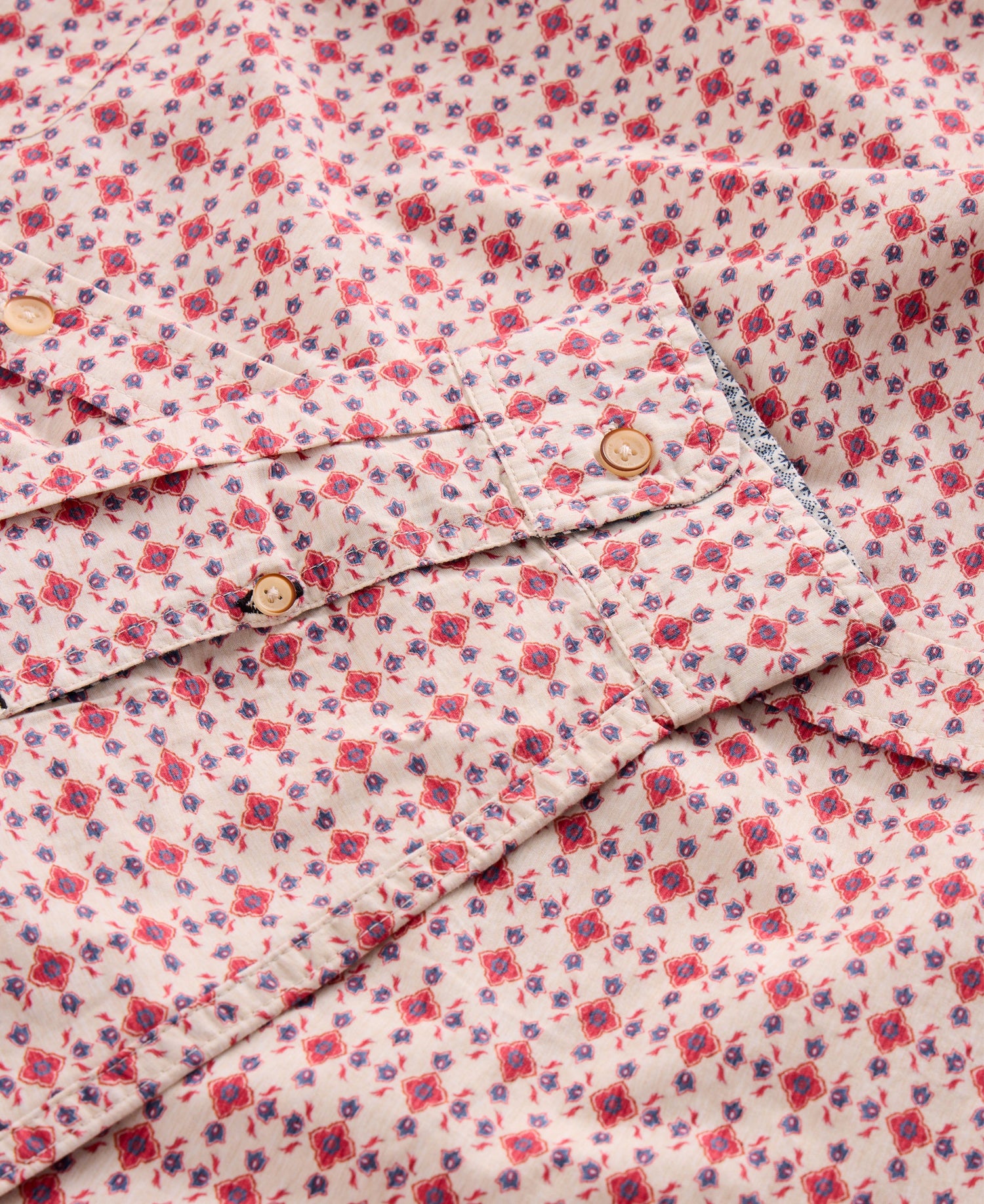 Finsbury Folk Geo Print Shirt - Red Print