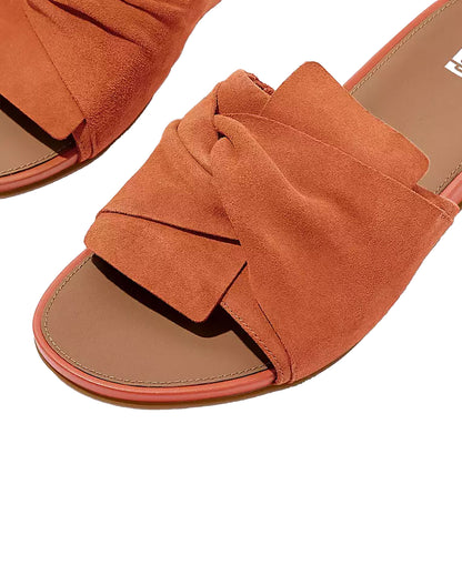 Gracie Soft-Twist Suede Slides - Satsuma