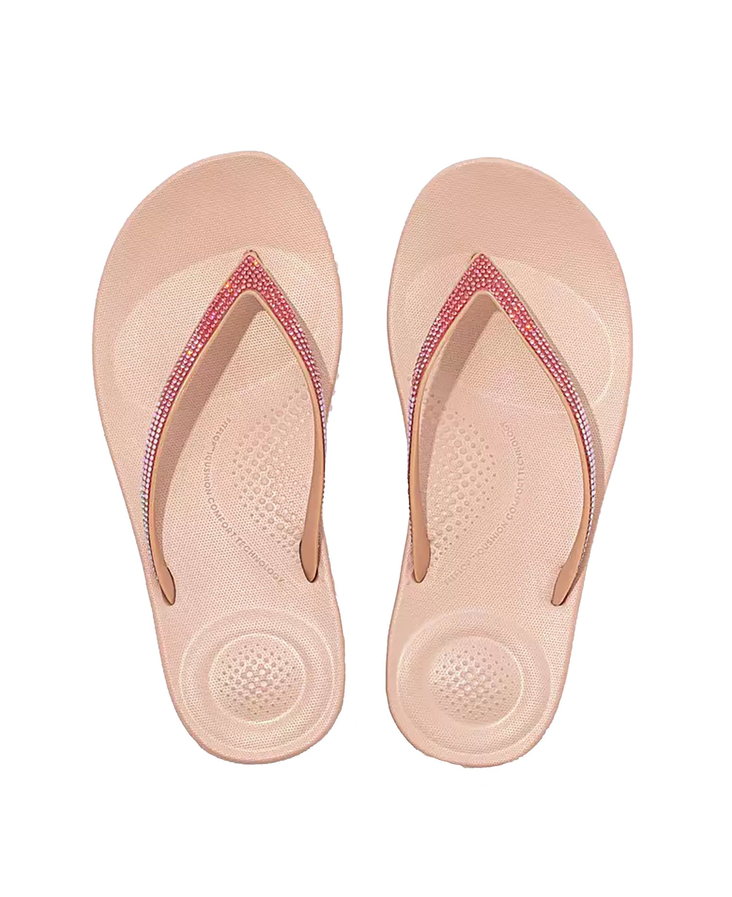 Iqushion Ombre Sparkle Flip-Flops - Beige