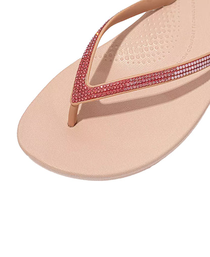 Iqushion Ombre Sparkle Flip-Flops - Beige