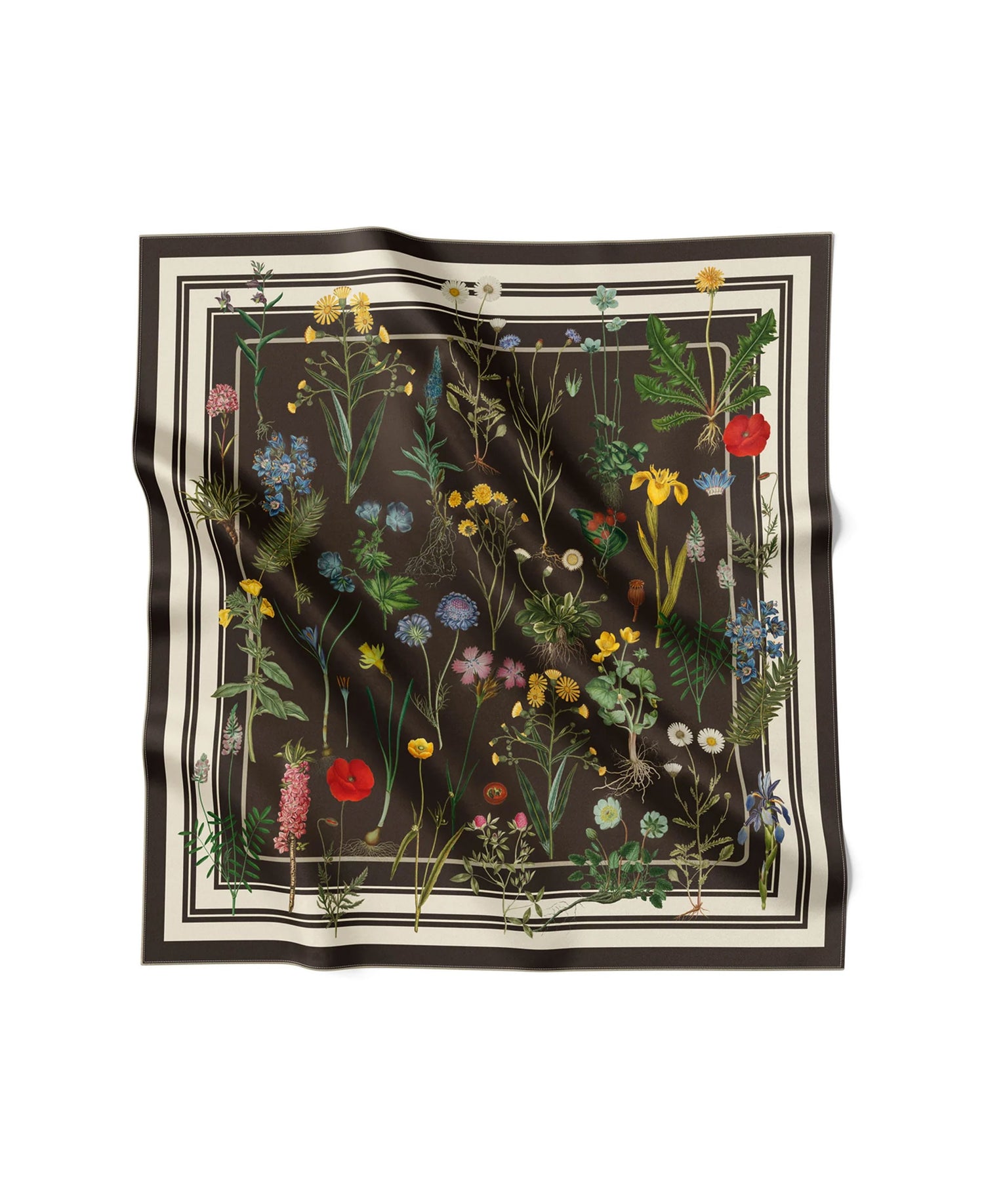 Brown Flower Field Scarf - Brown Flower Field