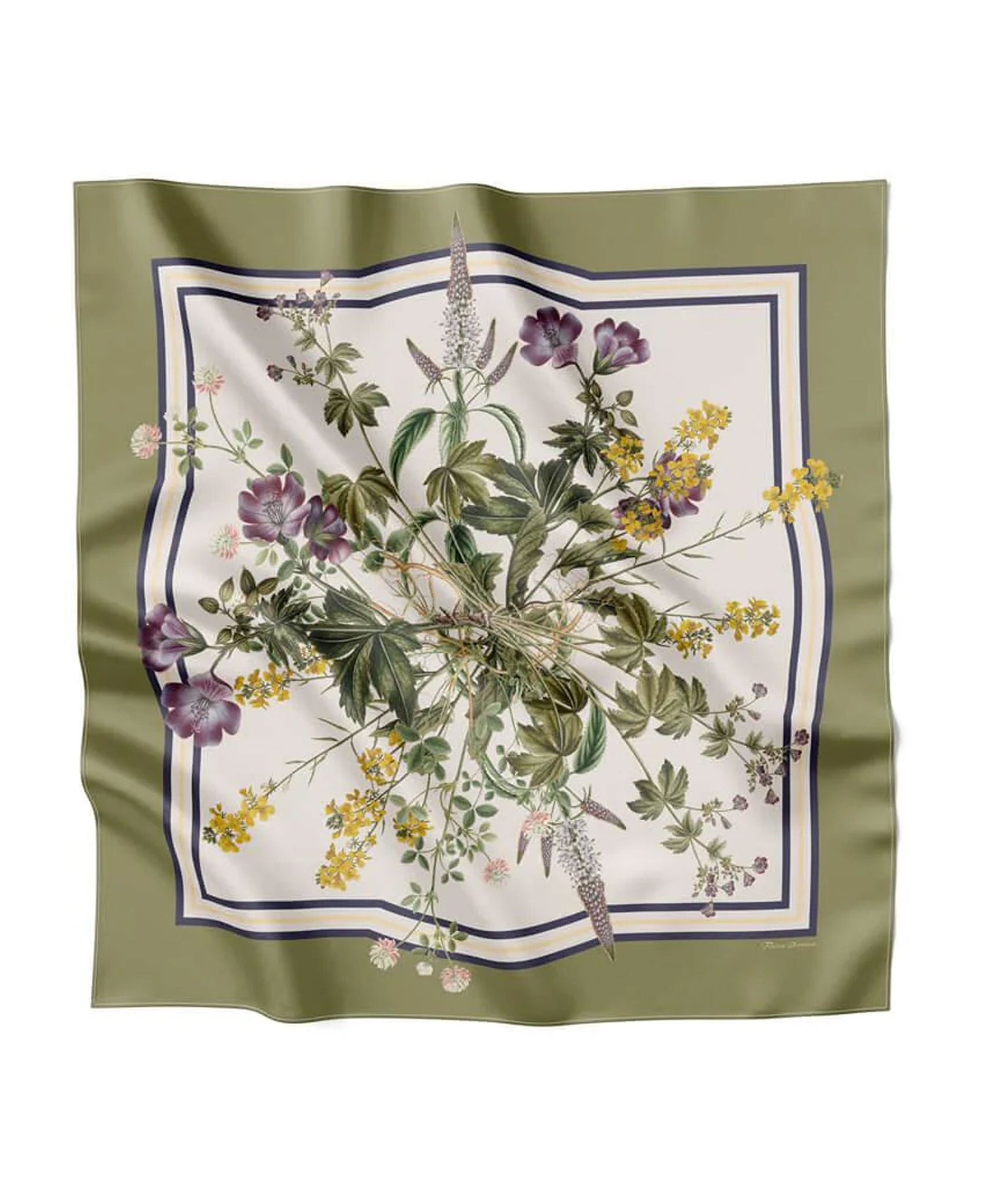 Green Double Flora Scarf - Green Flora