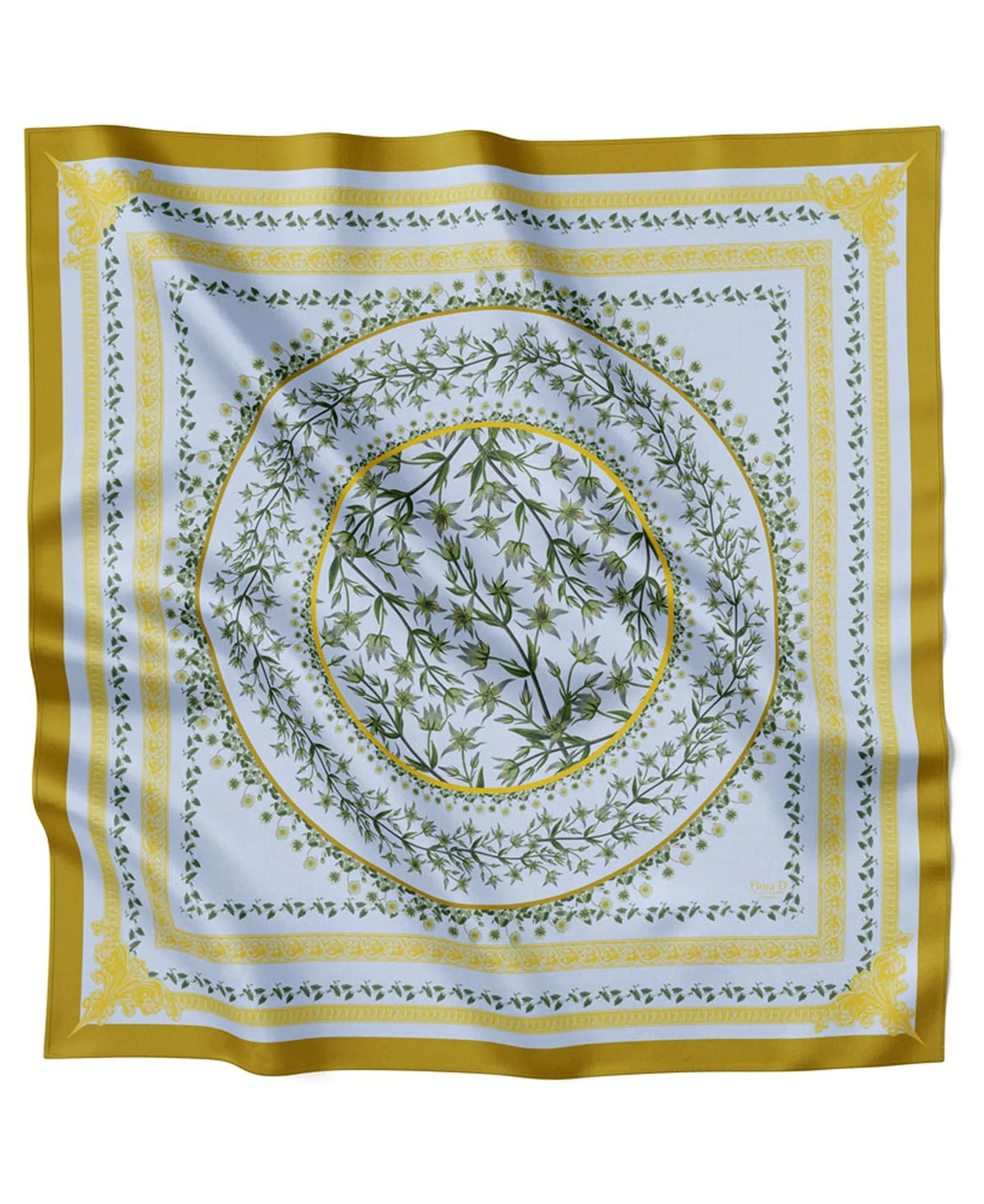 Green Flower Circle Scarf - Green Flower Circle