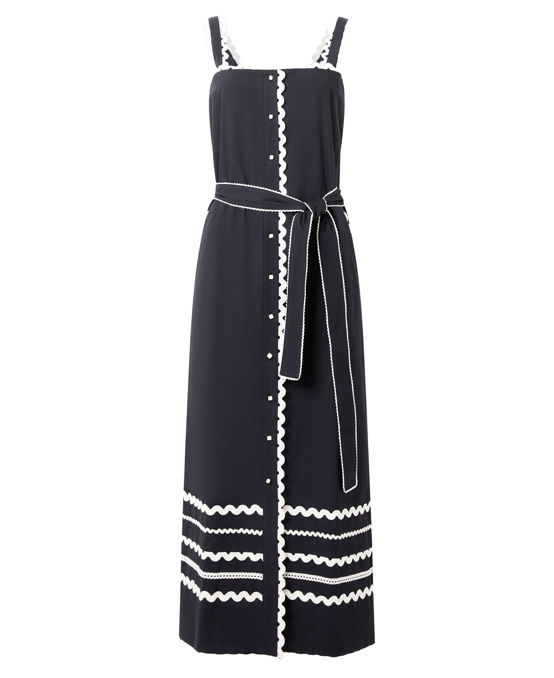 Cambria Cotton Ricrac Dress - Black