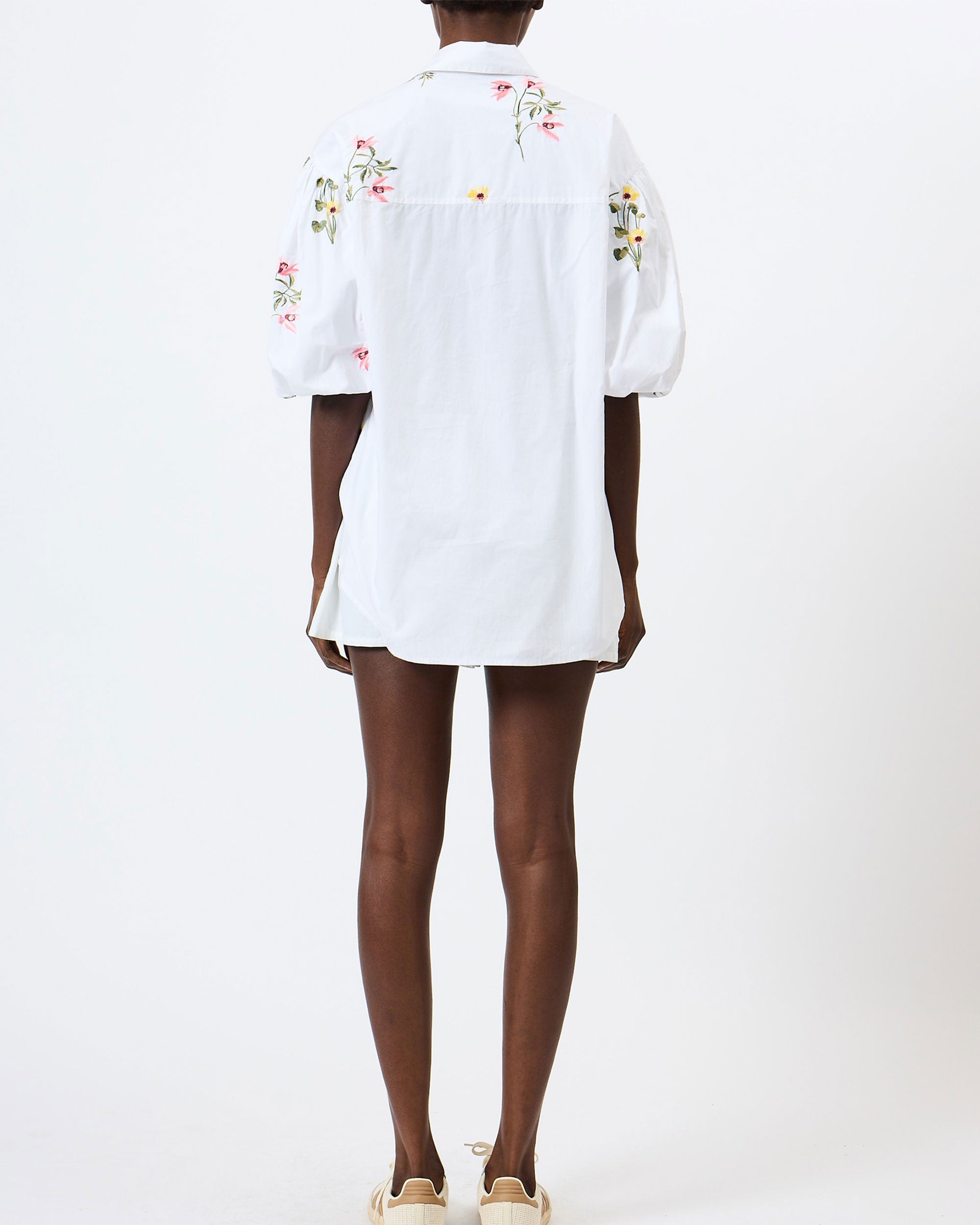 Cambria Cotton Floral Shirt - Linen White