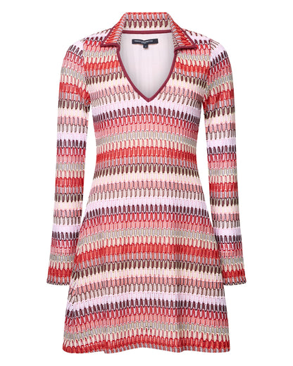 Charleen Crochet Mini Dress - Brick Red Multi