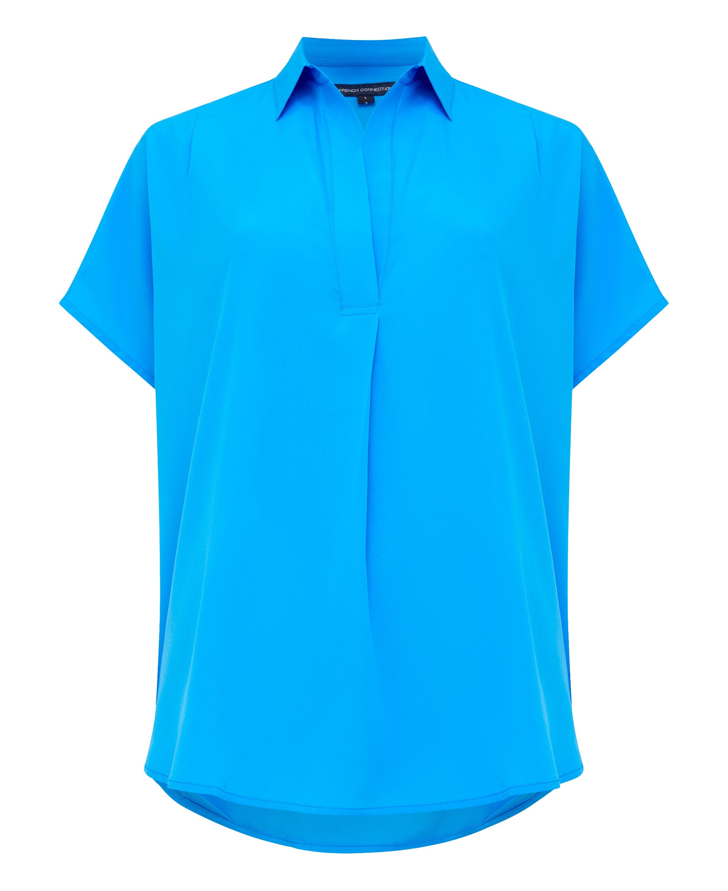 Crepe Light Cap Sleeve Popover Shirt - Blue Sea Star