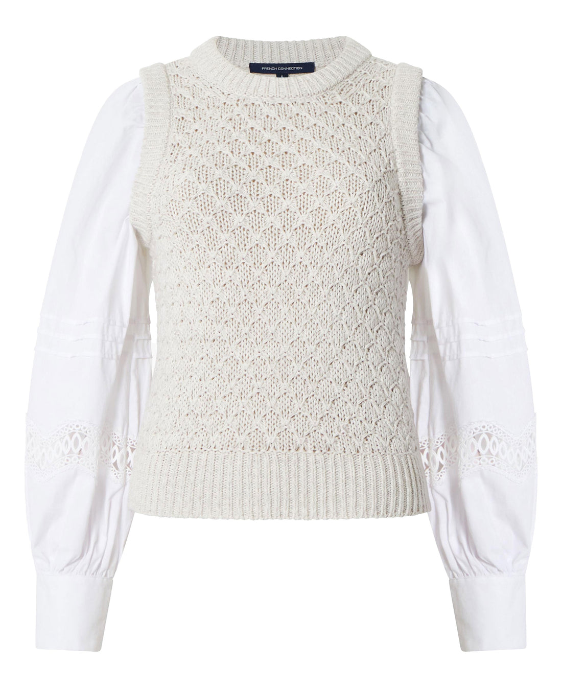 Klara Flec Mix Jumper - Classic Cream/White