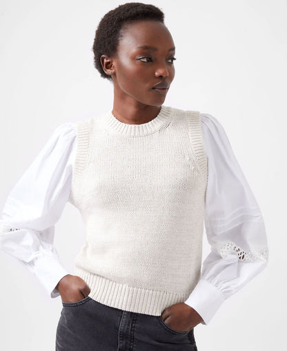 Klara Flec Mix Jumper - Classic Cream/White