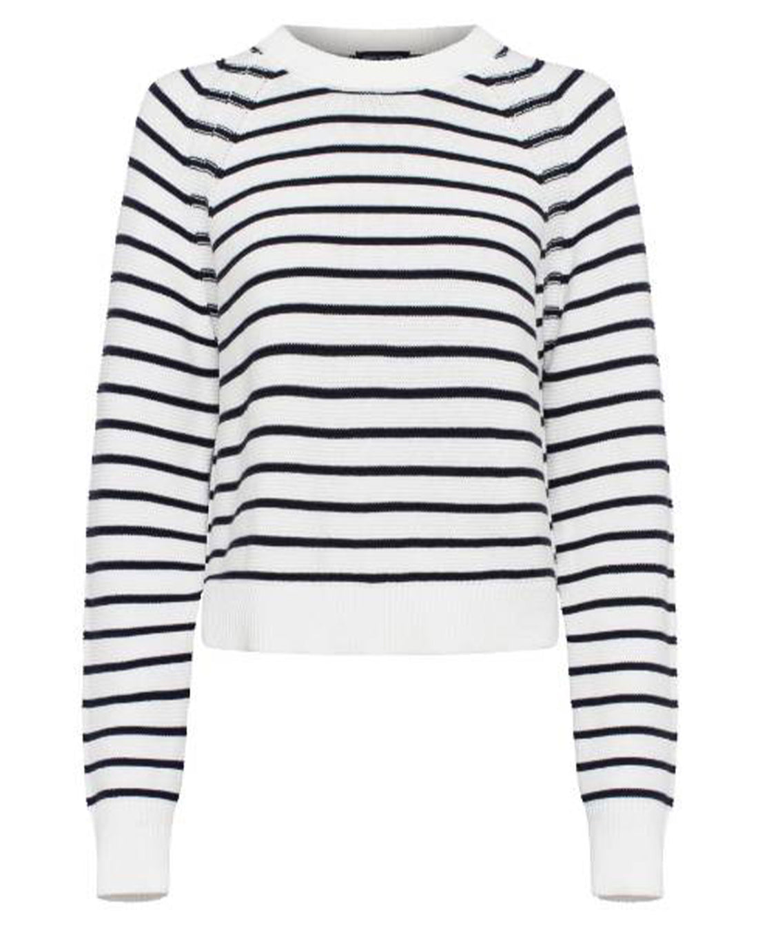 Lillie Mozart Stripe Crew Neck Jumper - Summer White/Utility Blue