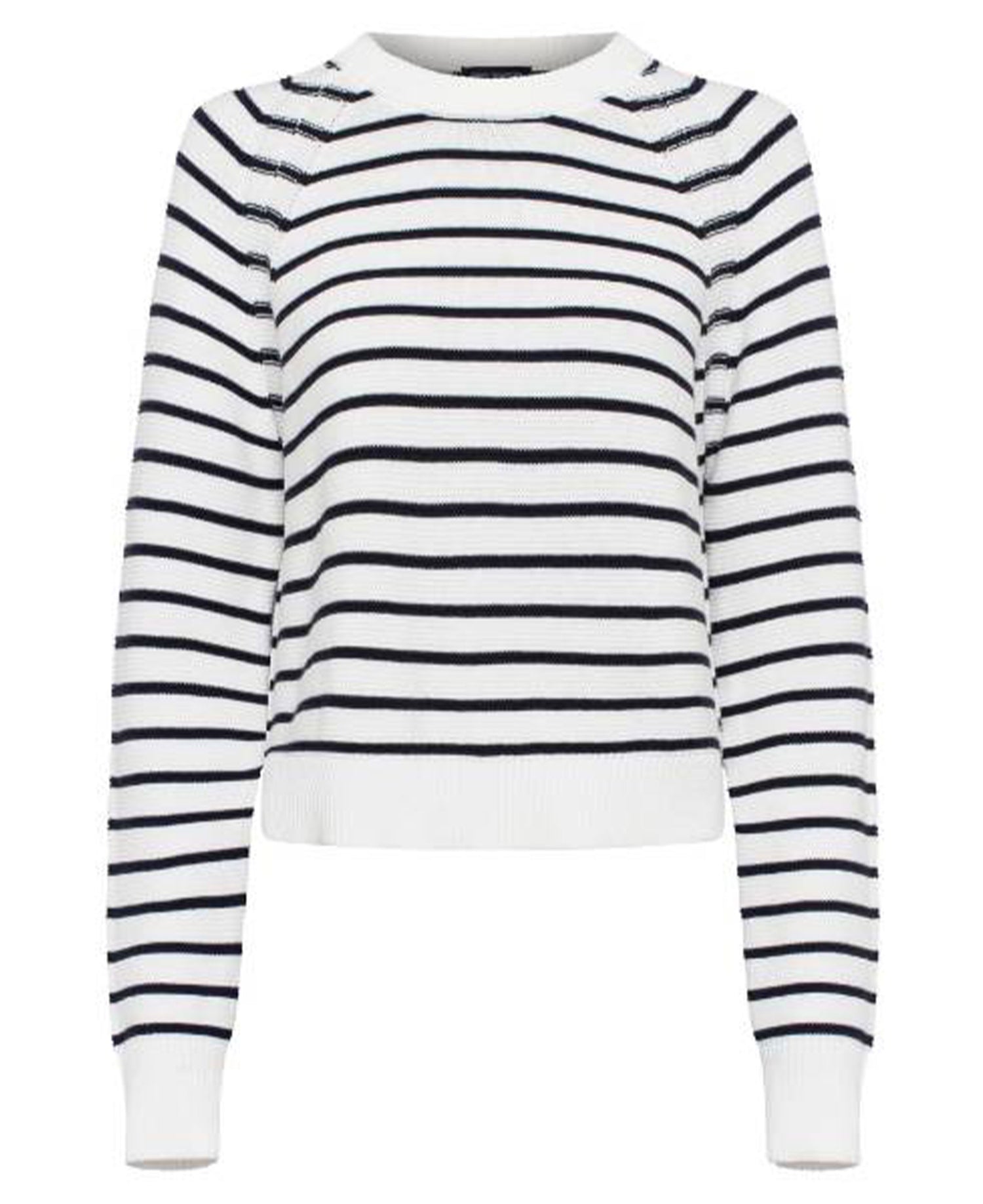 Lillie Mozart Stripe Crew Neck Jumper - Summer White/Utility Blue