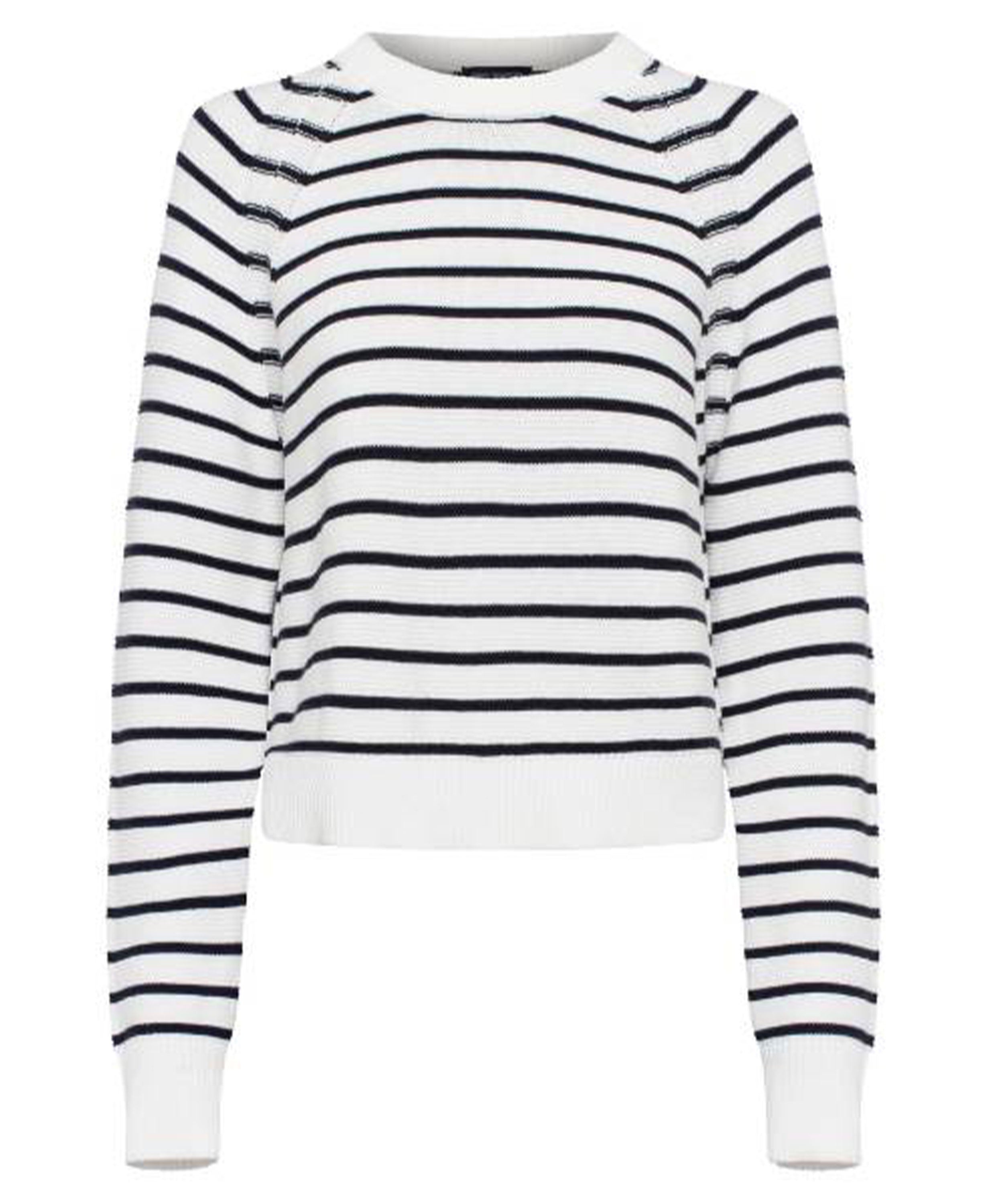 Lillie Mozart Stripe Crew Neck Jumper - Summer White/Utility Blue