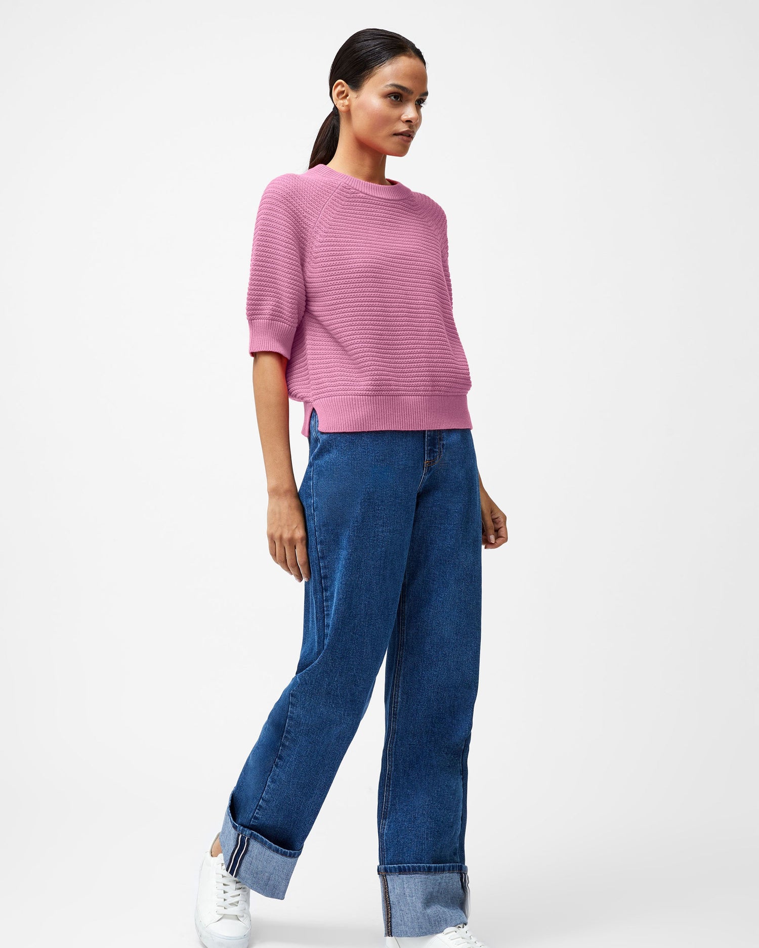 Lily Mozart Short Sleeve Jumper - Light French Pink