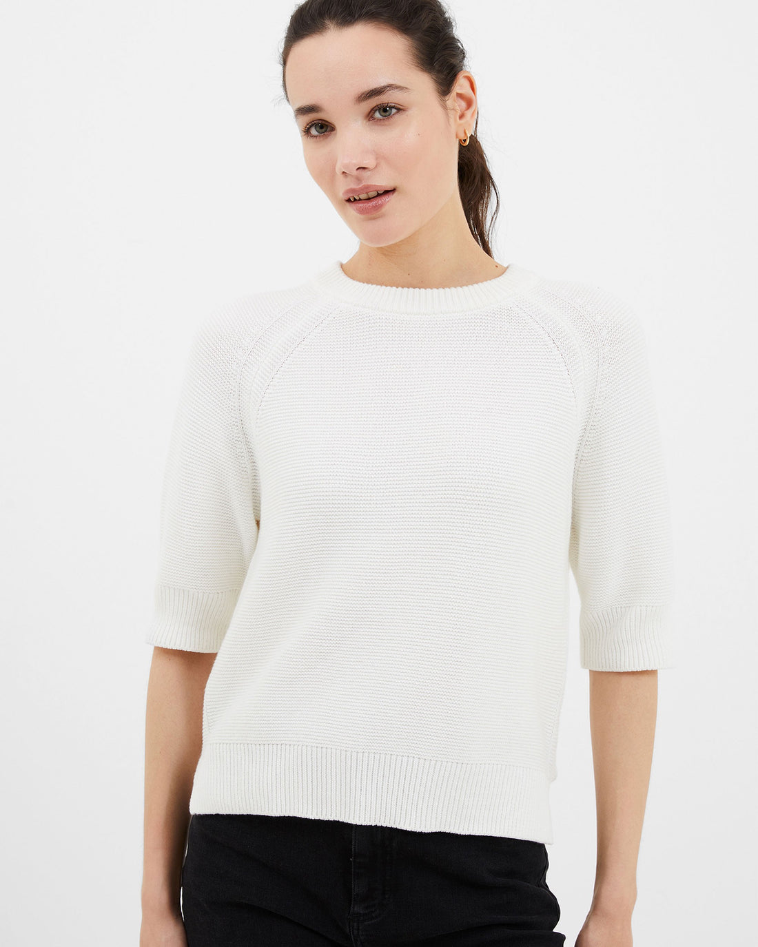Lily Mozart Short Sleeve Jumper - Summer White