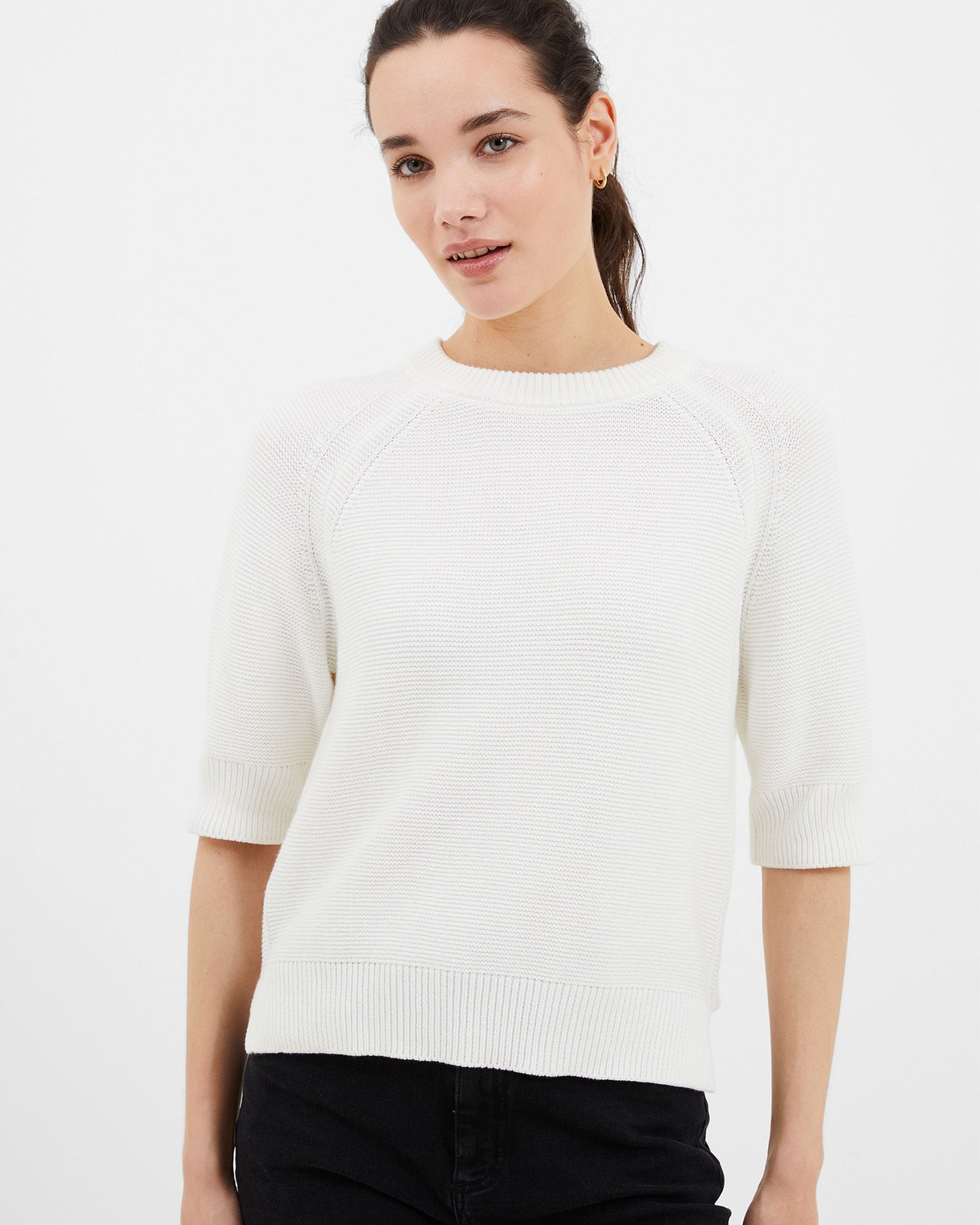 Lily Mozart Short Sleeve Jumper - Summer White
