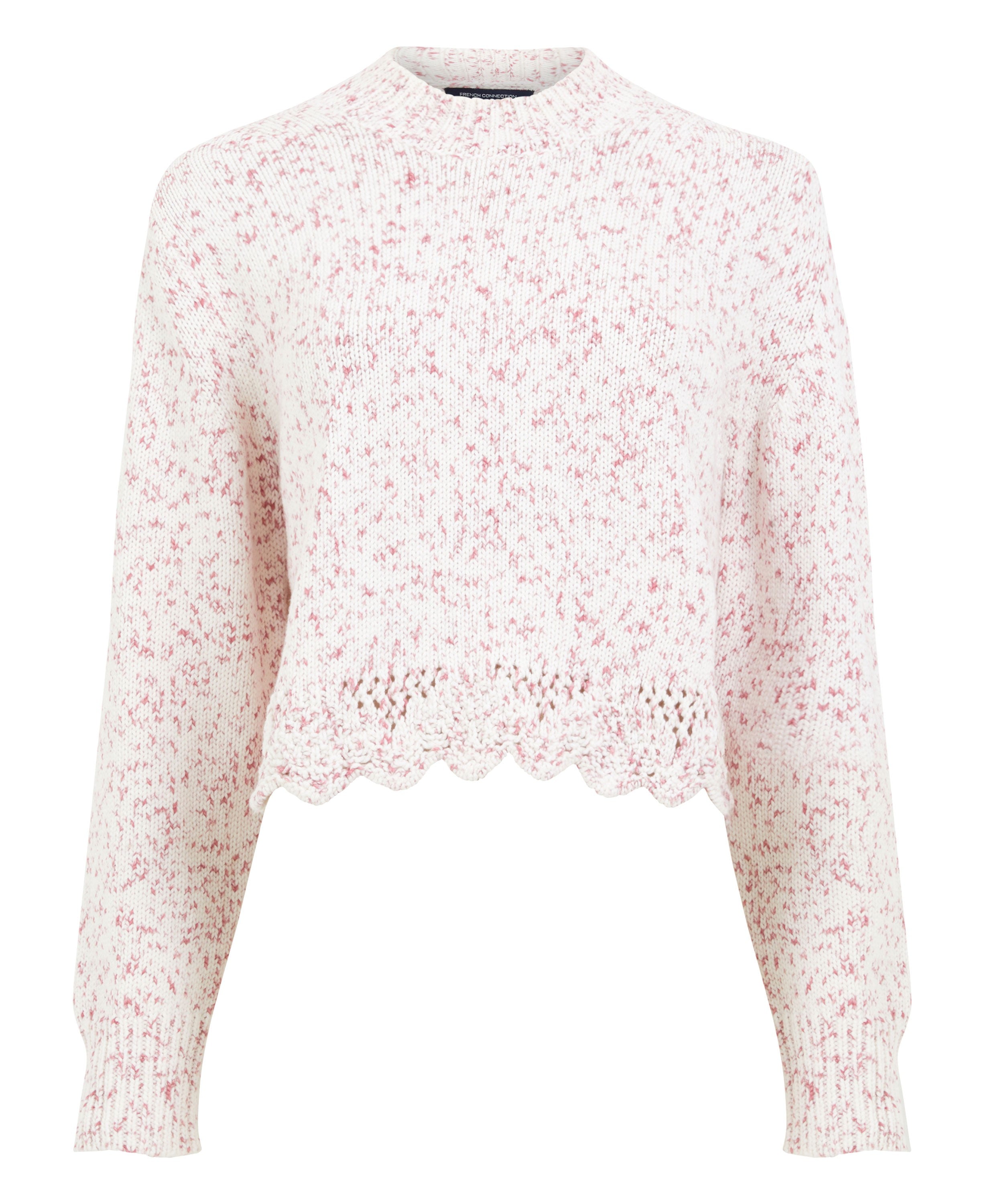 Nevanna Recycled Scallop Hem Sweater - Rose Kiss