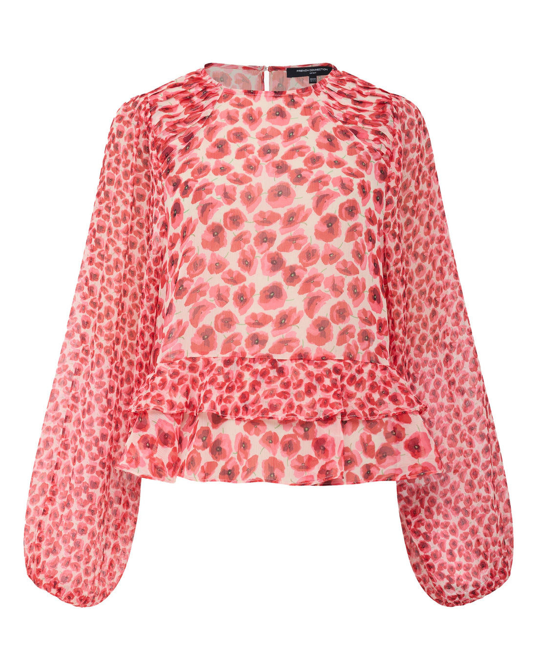 Poppy Emina Semi Sheer Top - Red Multi