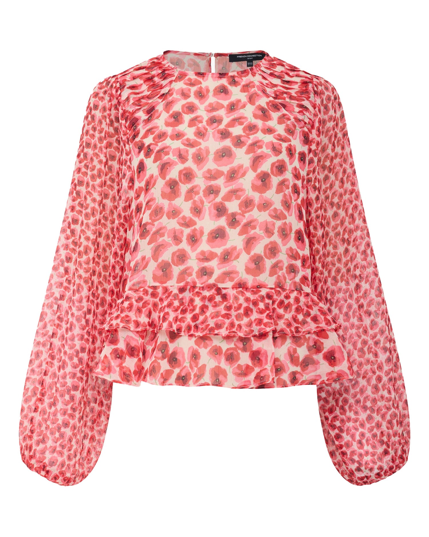 Poppy Emina Semi Sheer Top - Red Multi