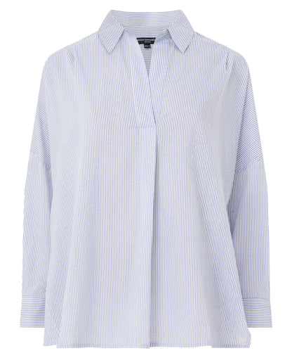 Rhodes Stripe Popover Shirt - Blue/White