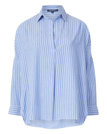 Rhodes Wider Stripe Popover - Blue/White