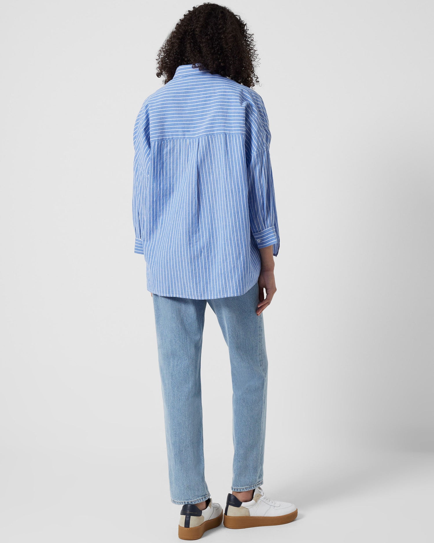 Rhodes Wider Stripe Popover - Blue/White