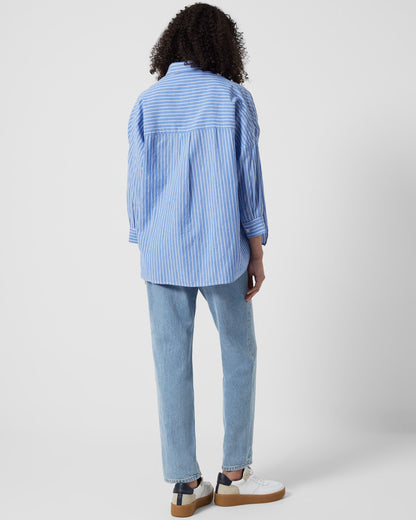 Rhodes Wider Stripe Popover - Blue/White